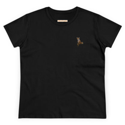 Women's Cotton Tee With Fox