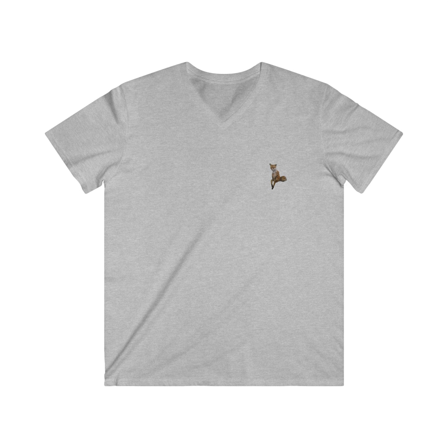 Men's Fitted V-Neck Short Sleeve Fox Tee