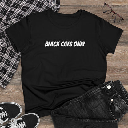 Women's Midweight Cotton Black Cats Only Tee