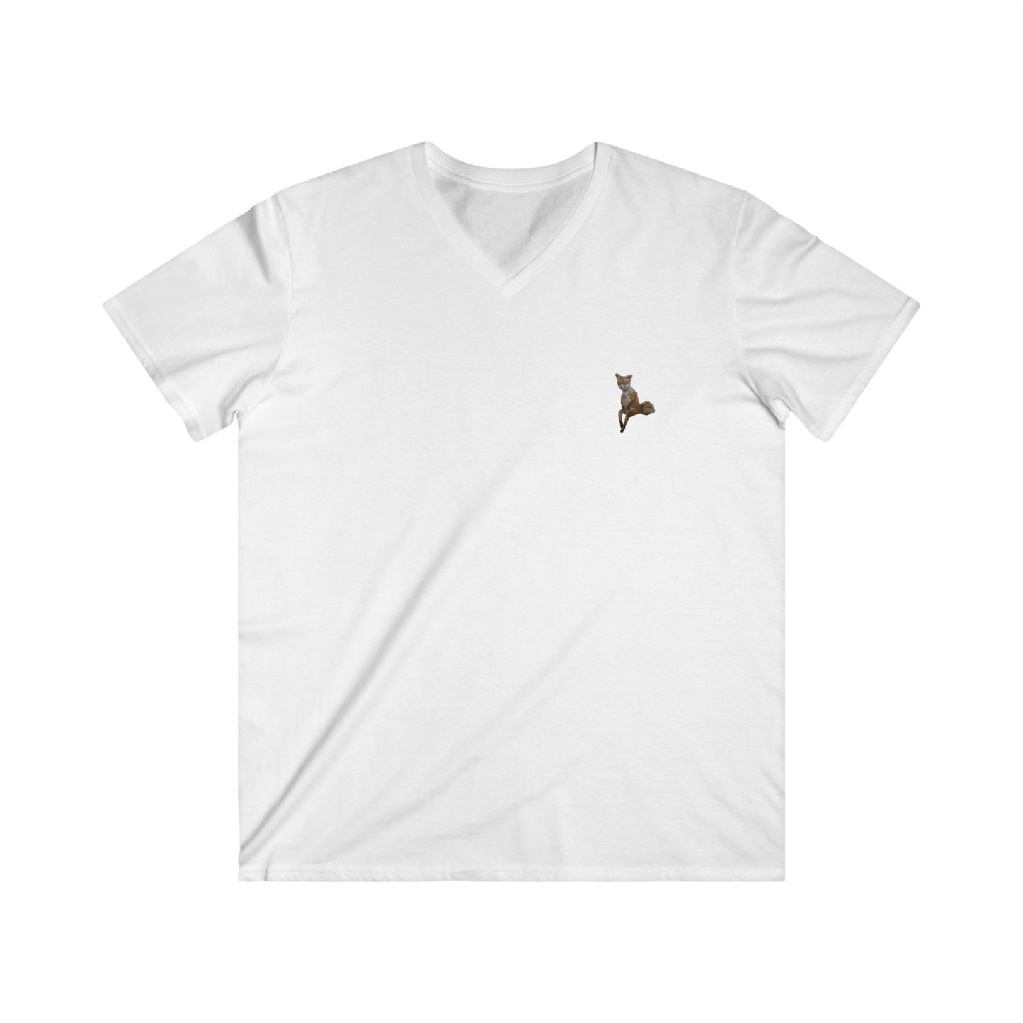 Men's Fitted V-Neck Short Sleeve Fox Tee