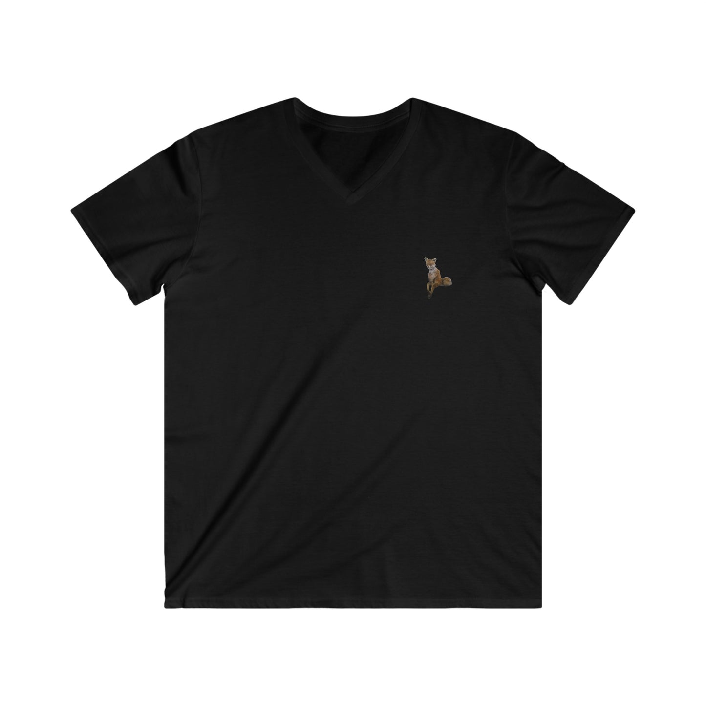 Men's Fitted V-Neck Short Sleeve Fox Tee